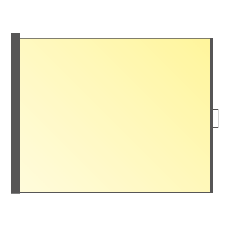 Seitenrollo 500 mit geradem Tuch ohne Fenster (Standard)